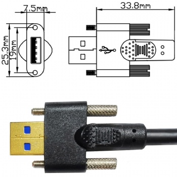 usb 数据线带螺杆系列